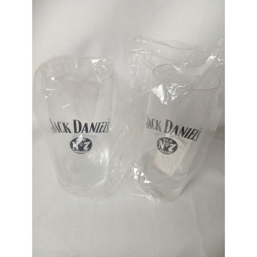 Jack Daniels Old No 7 Whiskey Drinking Glasses Set of 2 New